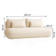 Kanapa sofa AMALFI BOUCLE rozkładana z funkcją spania i pojemnik na pościel