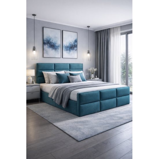 Łóżko tapicerowane kontynentalne LUKA 140x200